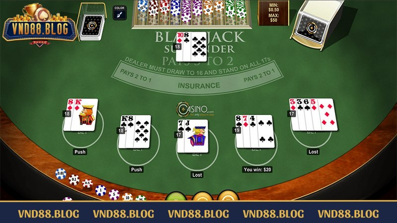 Blackjack tại VND88 là một trò chơi cá cược nổi tiếng