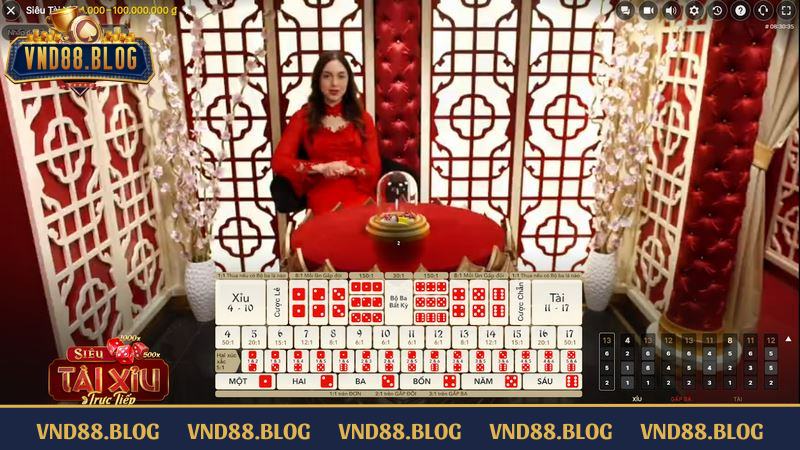 Live casino VND88 đưa ra tỷ lệ cược hấp dẫn